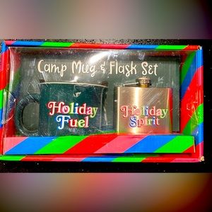Camp Mug and Flask Set- Holiday fuel and Holiday Spirit